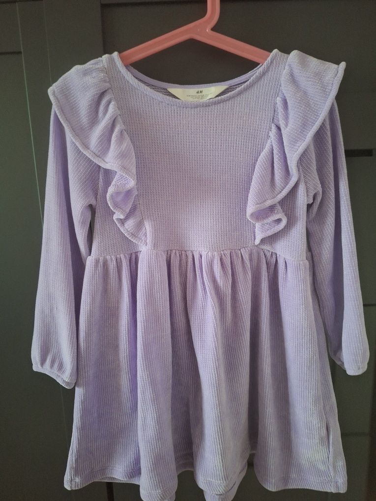 Sukienka lilowa h&m rozm. 110/116