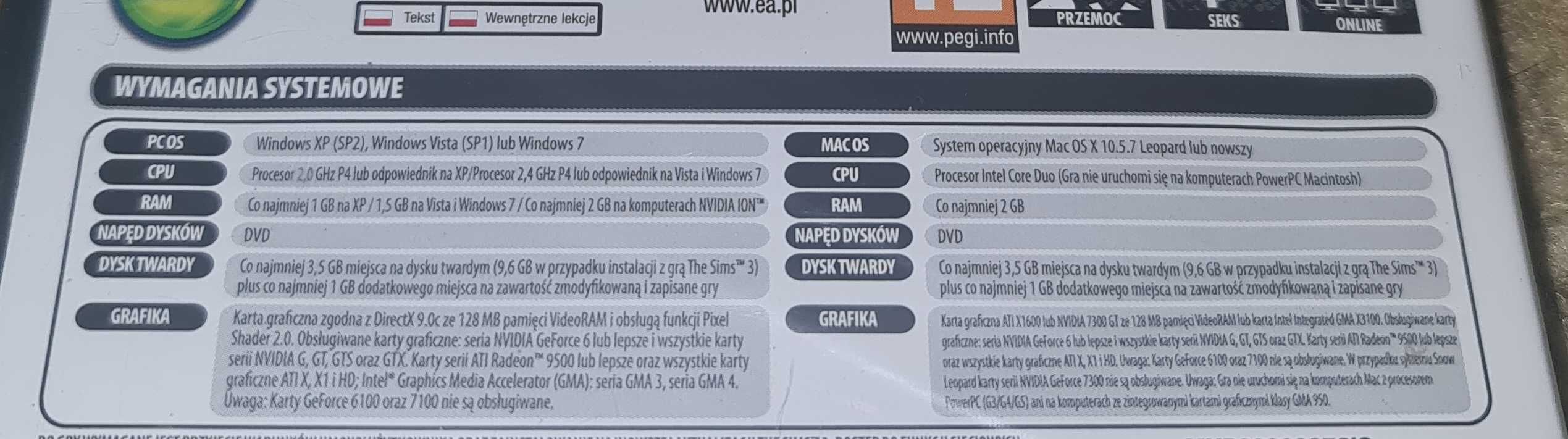 The Sims 3 Nie Z Tego Świata PL / NOWA / FOLIA