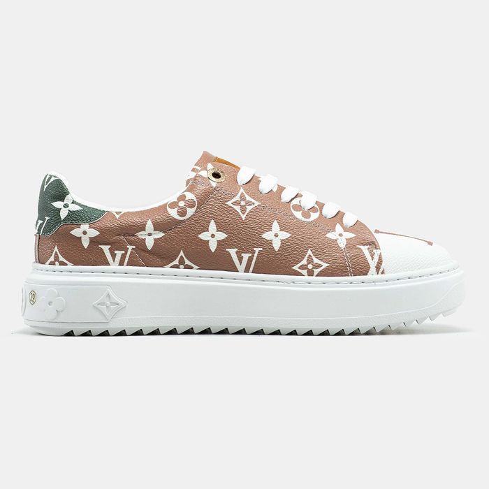 Женские кожаные кроссовки Louis Vuitton Trainer Time Out Monogram LV