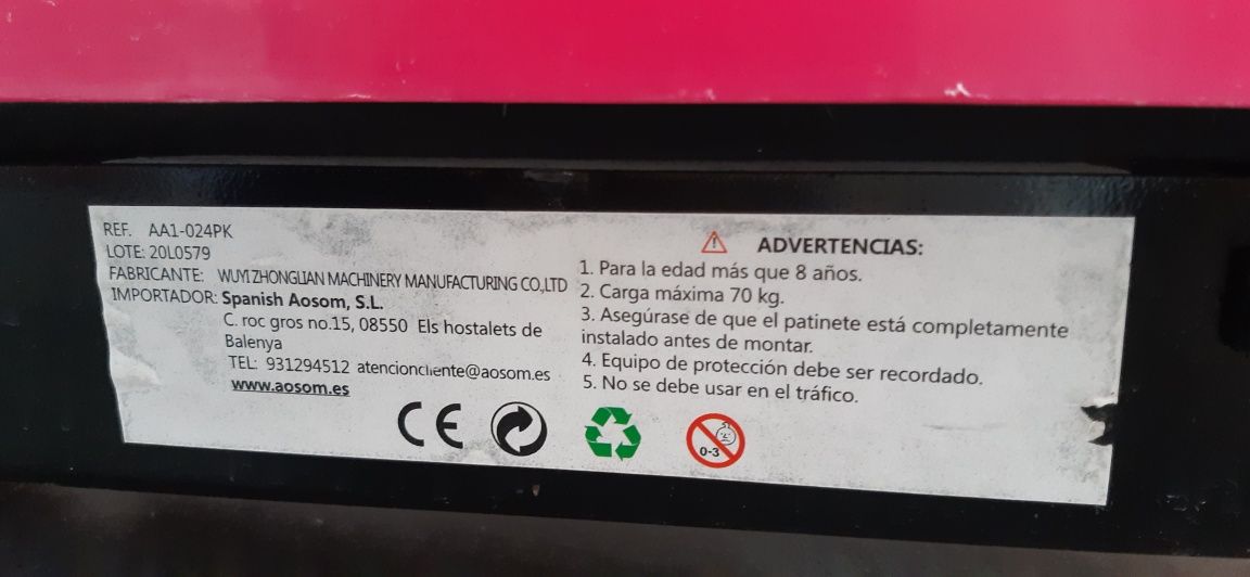 Trotinete eléctrica de criança