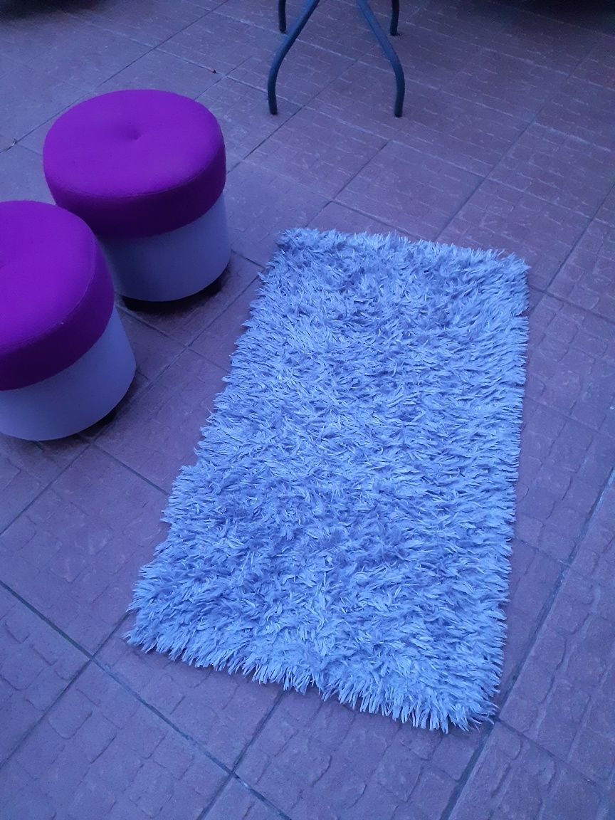 Dywanik popielaty z włosem 60x100