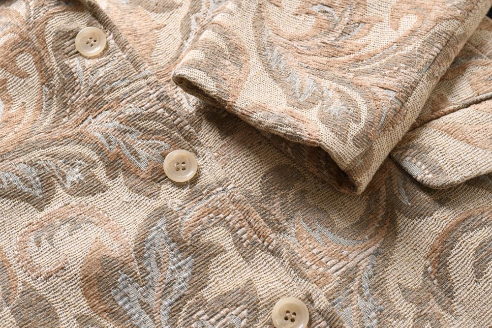 NIENHAUS wzorzysta żakardowa marynarka damska w beżu kurtka blezer 44