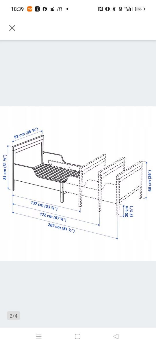 Łóżko Ikea Sundvik