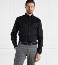 Koszula Tommy Hilfiger classic, z długim rękawem, elegancka czarna 3XL