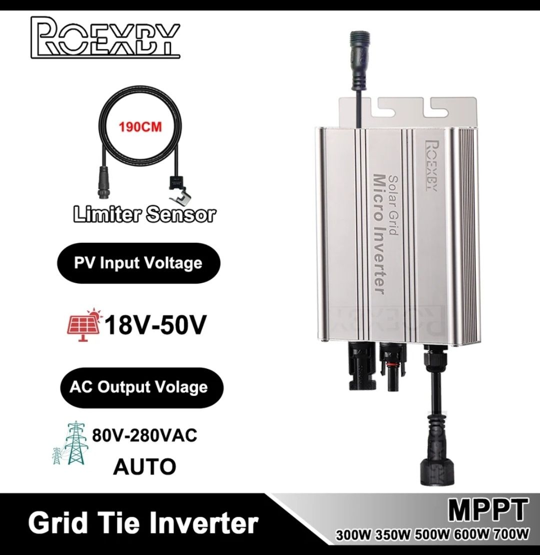 Інвертор мережевий (micro invertor) grid-tie, mppt solar, DC 18-50