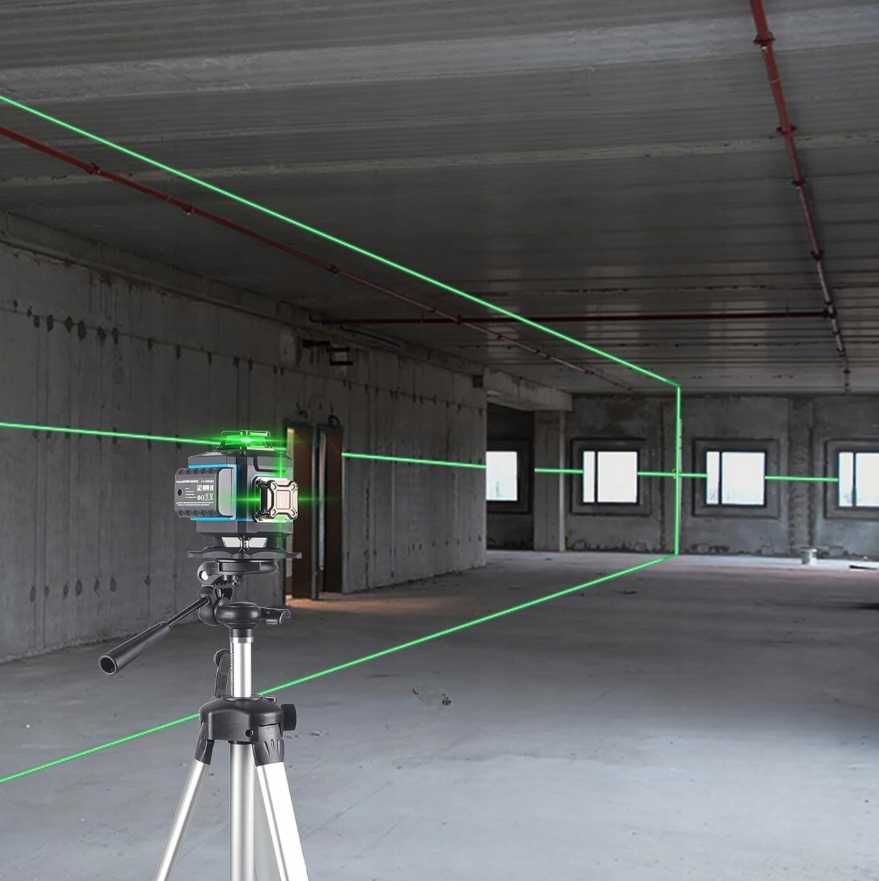 Zestaw Laser Krzyżowy Wahadła Poziomica Laserowa 4d 360 16 Linii