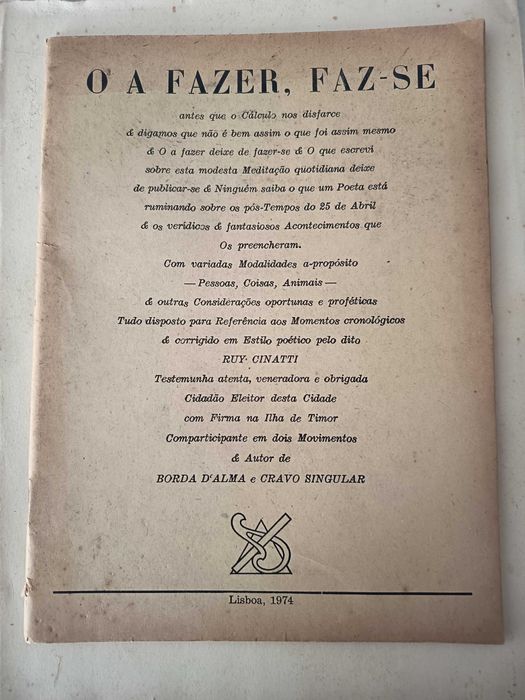 Ruy Cinatti - O a fazer faz_se
