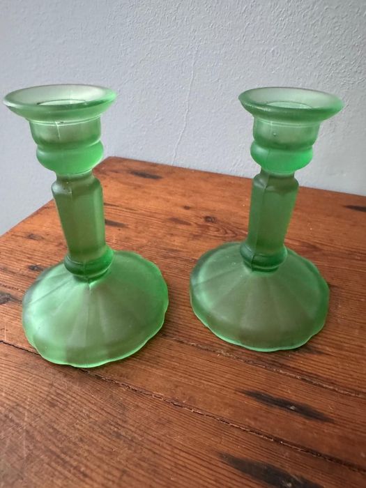 Vintage Peças vidro verde centenarias