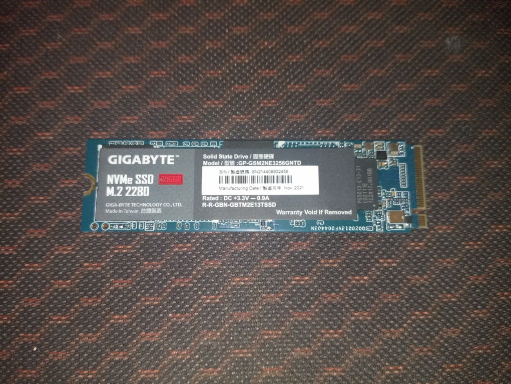 Gigabyte 256GB M.2 2280 NVMe PCIe 3.0 x4 NAND TLC