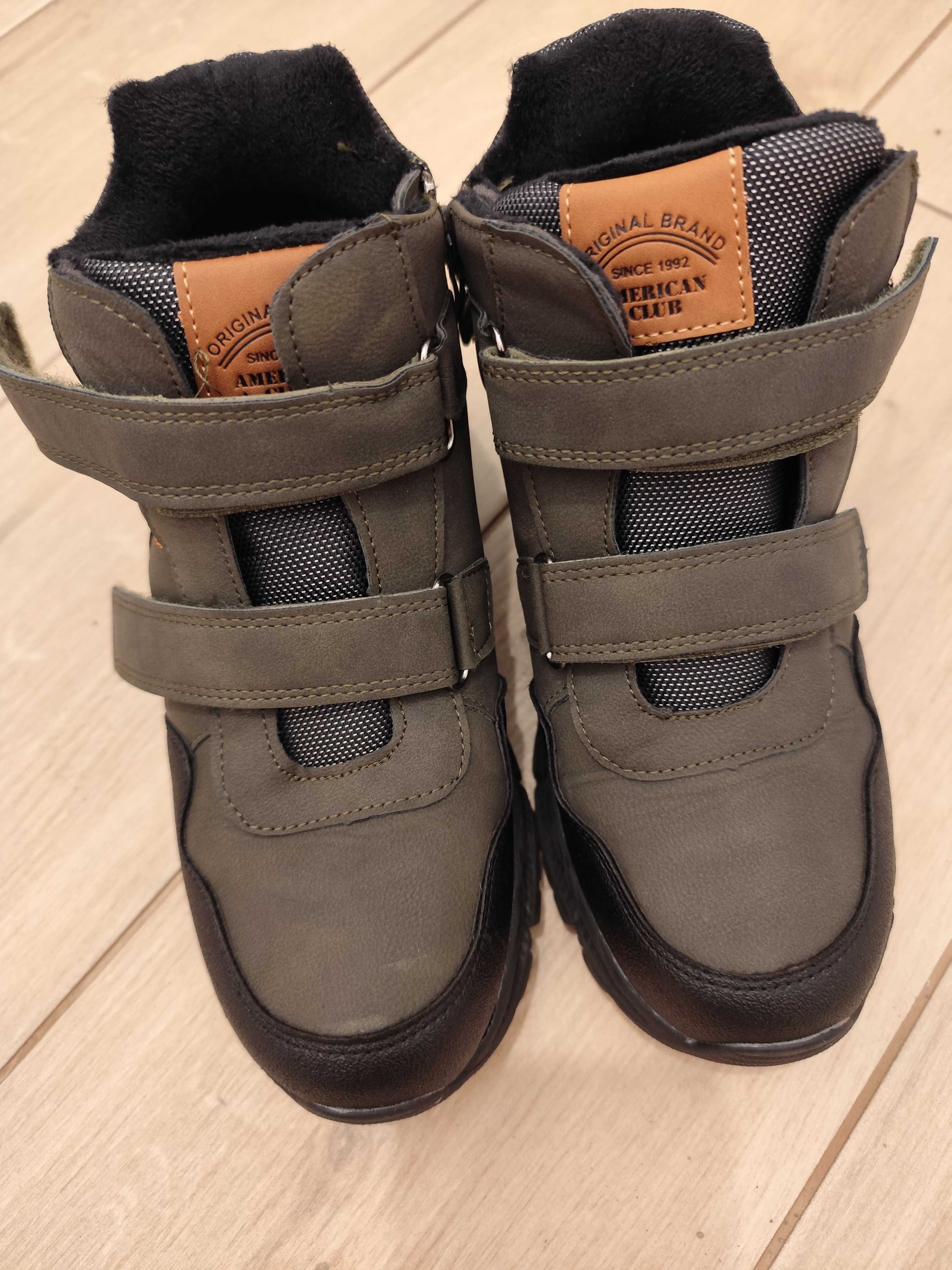 Buty zimowe chłopięce american club khaki 35