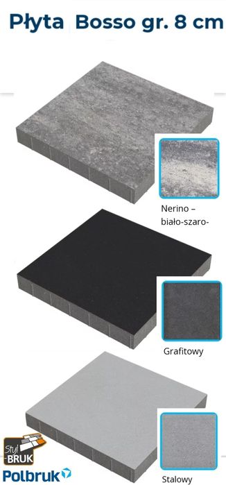 Płyta BOSSO duży format 60×60cm gr.8cm podjazd/parking/