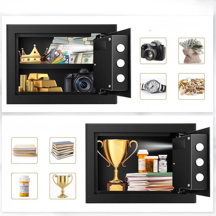 Sejf Ognioodporny 22l Z Alarmem Torbą Wodoodporną Sejf Ścienny Mejasg