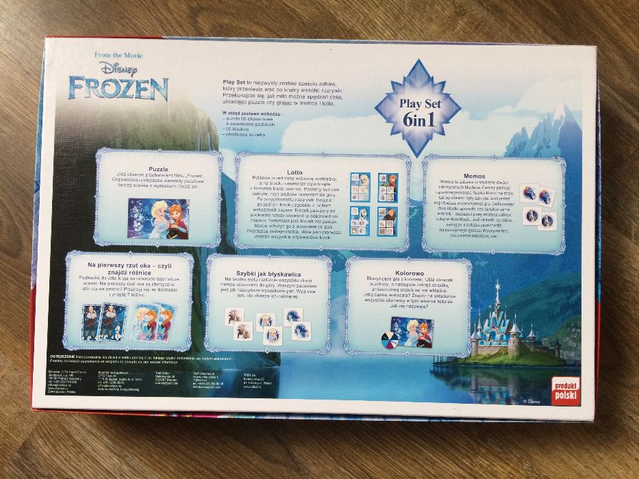 zestaw gier Kraina Lodu Frozen firmy Trefl 6 w 1 - stan idealny