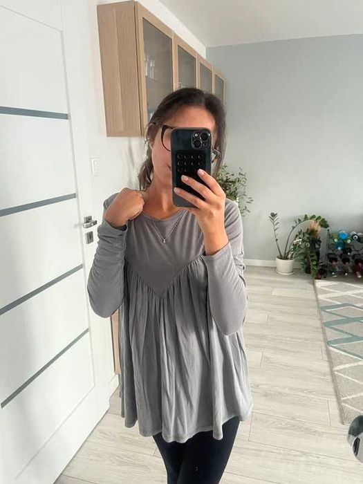 Szara bluzka na długi rękaw Melly XS
