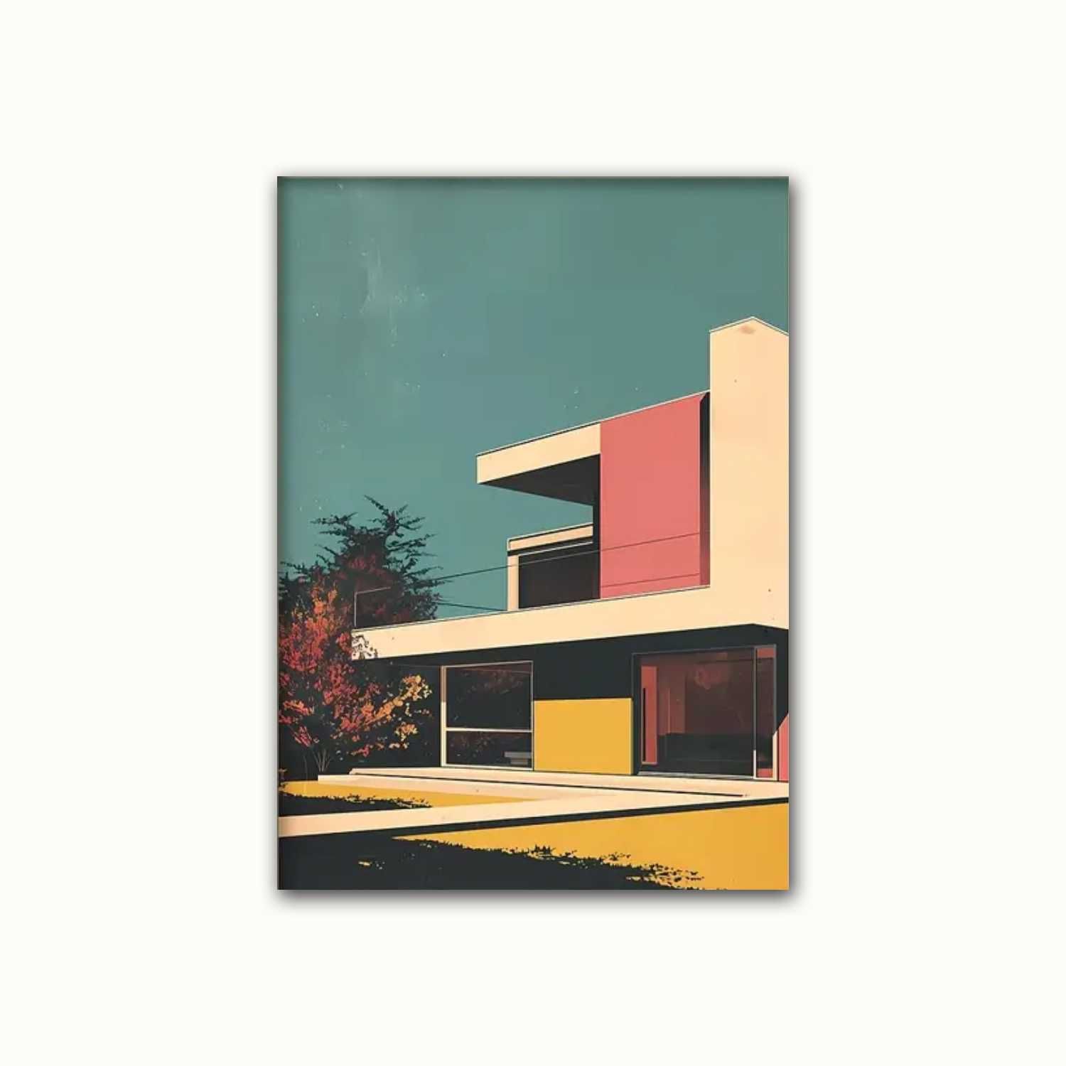 Plakat jak obraz 50x70vm | na płótnie bez ramy grafika | Mid-Century