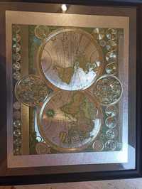 Mapa świata.  Metalizowana- obnizka ceny