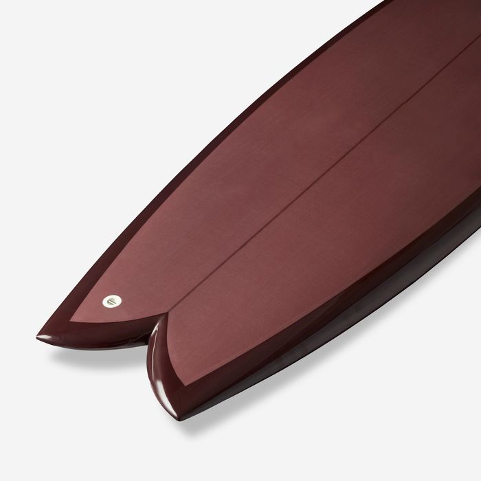 Prancha de surf fish 6'1 com caixas Futures sem quilhas - bordeaux