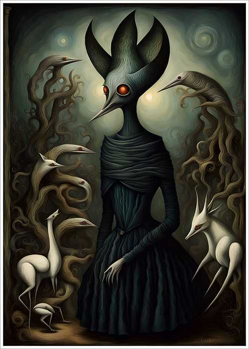 Plakat mroczny surrealizm w stylu carrington - 50x70cm
