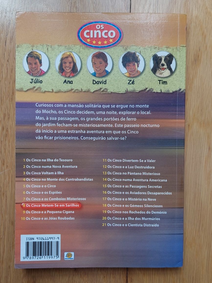 Livro "os cinco metem-se em sarilhos"