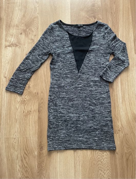 Szaro-czarna tunika, długi sweter, tally weijl, xxs