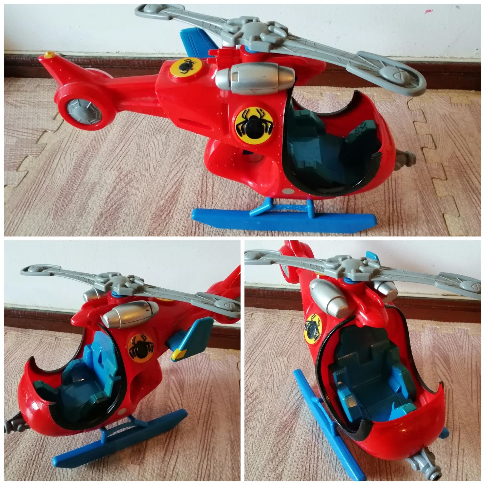 Brinquedos, castelo, helicóptero do homem aranha. Ler descrição.