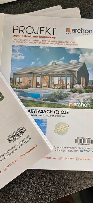 Projekt domu ARCHON Dom w rarytasach (E) OZE lustrzane odbicie