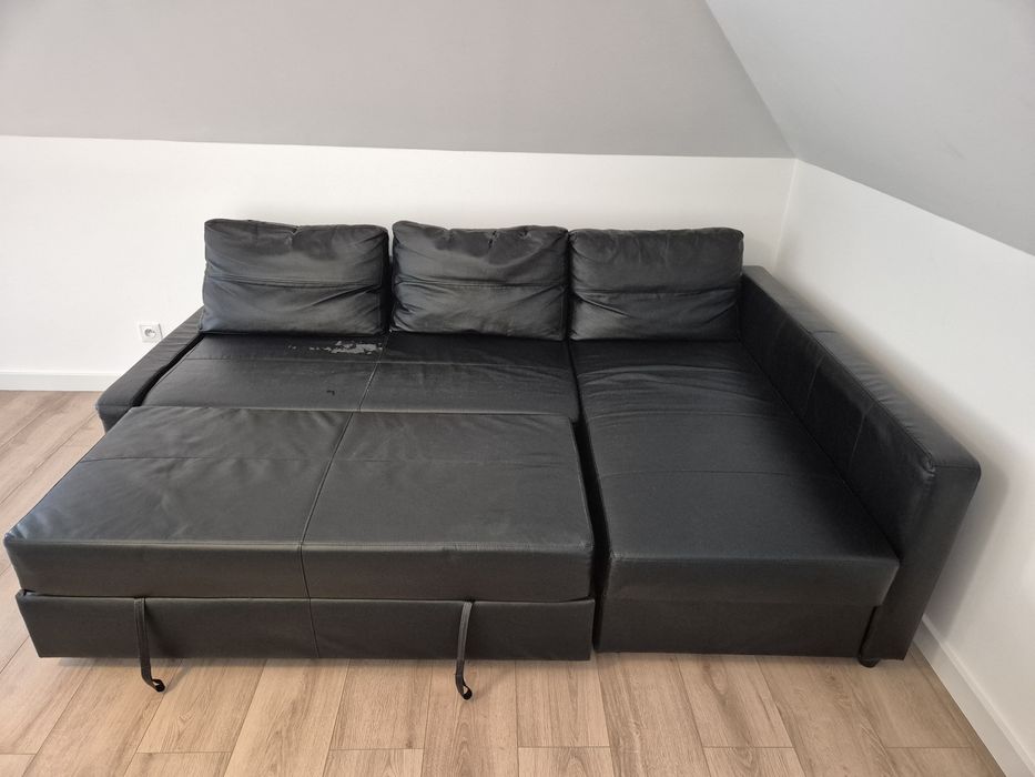 Ikea narożnik Friheten z funkcją spania skóra ekologiczna używana