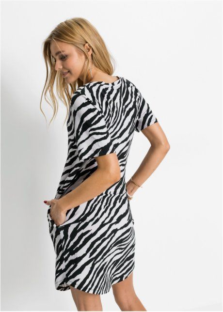 B.P.C sukienka shirtowa z nadrukiem zebra 36/38.