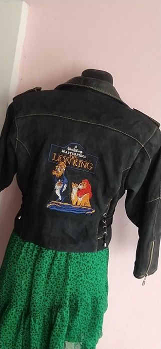 PREMIUM! Ramoneska ze skóry jagnięcej i zamszu S/M/L