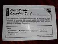 Card reader cleaning card