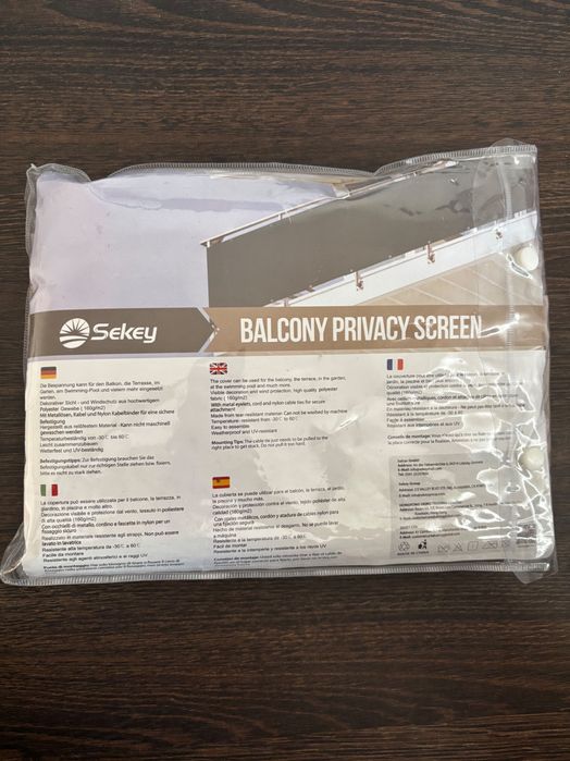 Parawan balkonowy 1.2x3m - szarobrązowy (taupe)