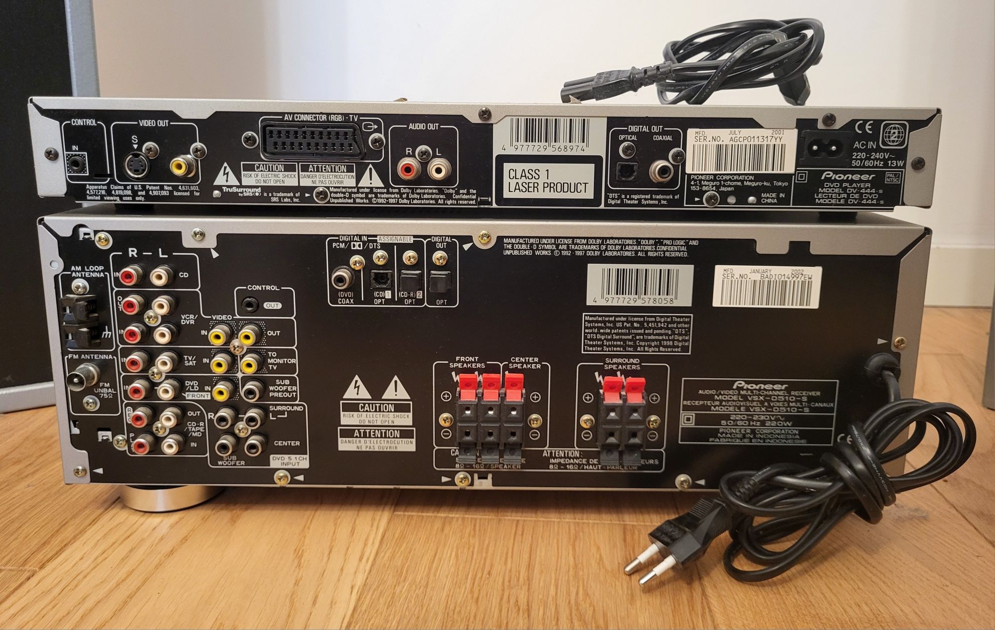 Kino domowe 5.0 - kolumny JAMO E470 + amplituner Pioneer VSX-D510 +DVD