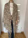 Szara duza chusta szal poncho narzutka handmade
