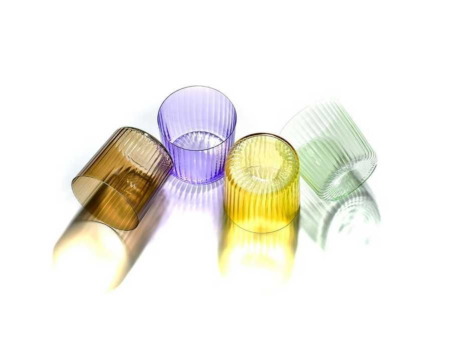 Nowy komplet kolorowych szklanek z optykiem Krosno Glass Deco 380 ml