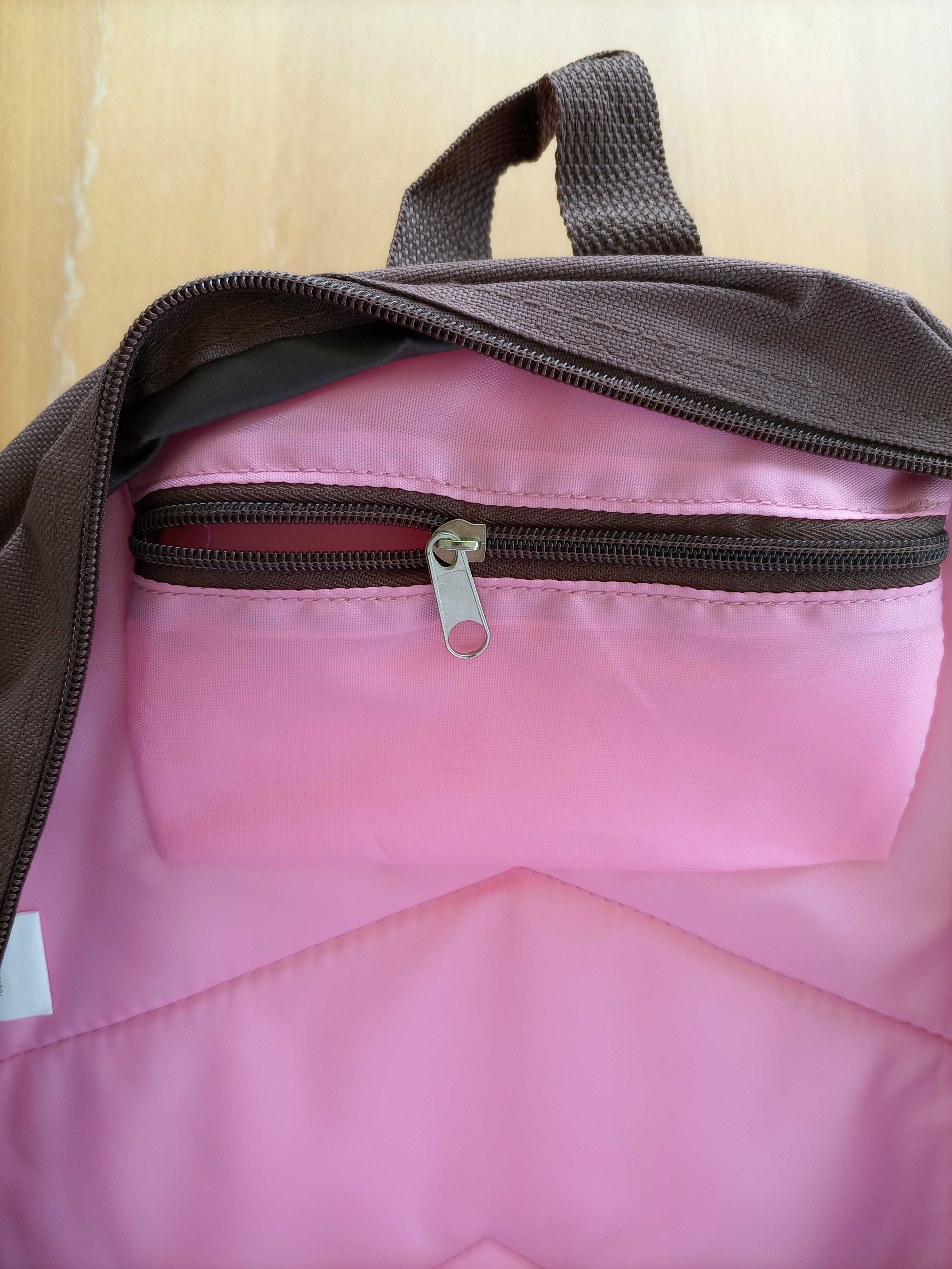 Mochila de costas com alças almofadas Rosa / Castanho - Ótimo Estado