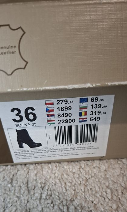 Czarne botki trzewiki obcas damskie lasocki Sosna 03 CCC 36 fashion