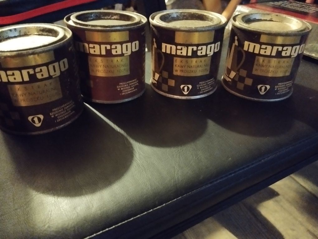 7 puszek po kawie Marago PRL