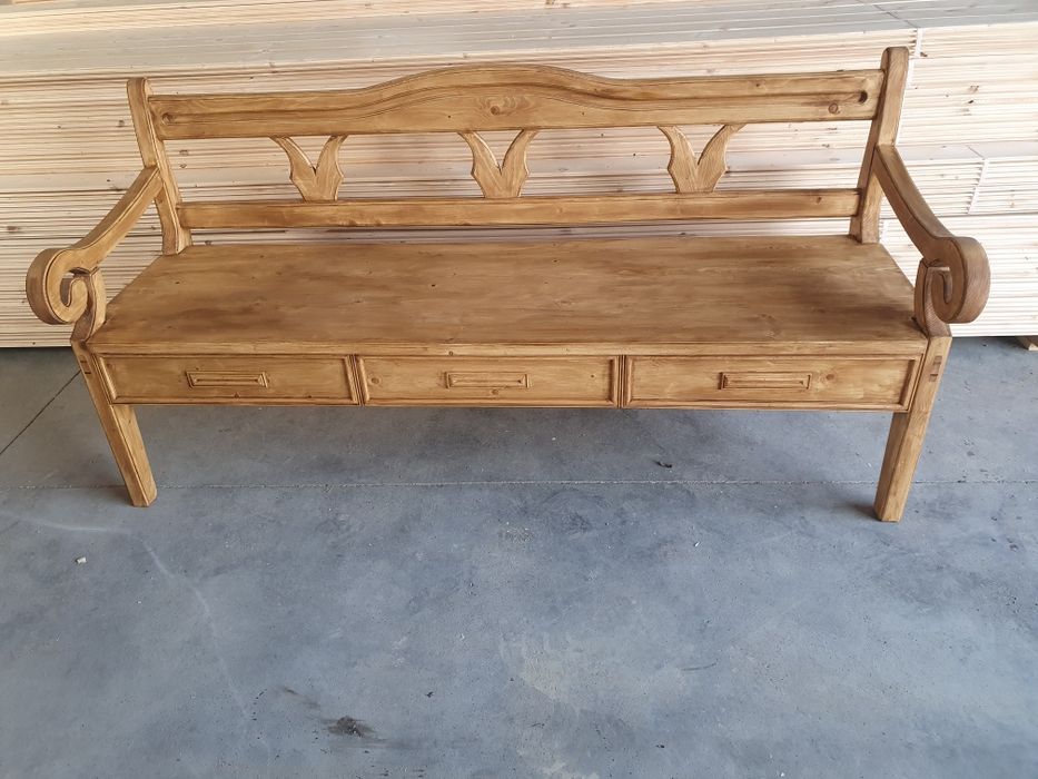 Wiejska ława rozsuwana szlaban