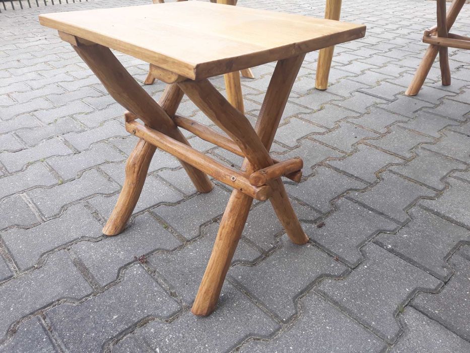 stół dębowy,taborety- ręczna robota