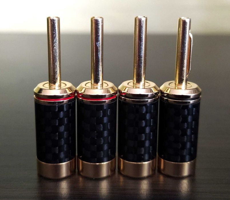 wtyk głośnikowy banany Valab Carbon CuTe Gold