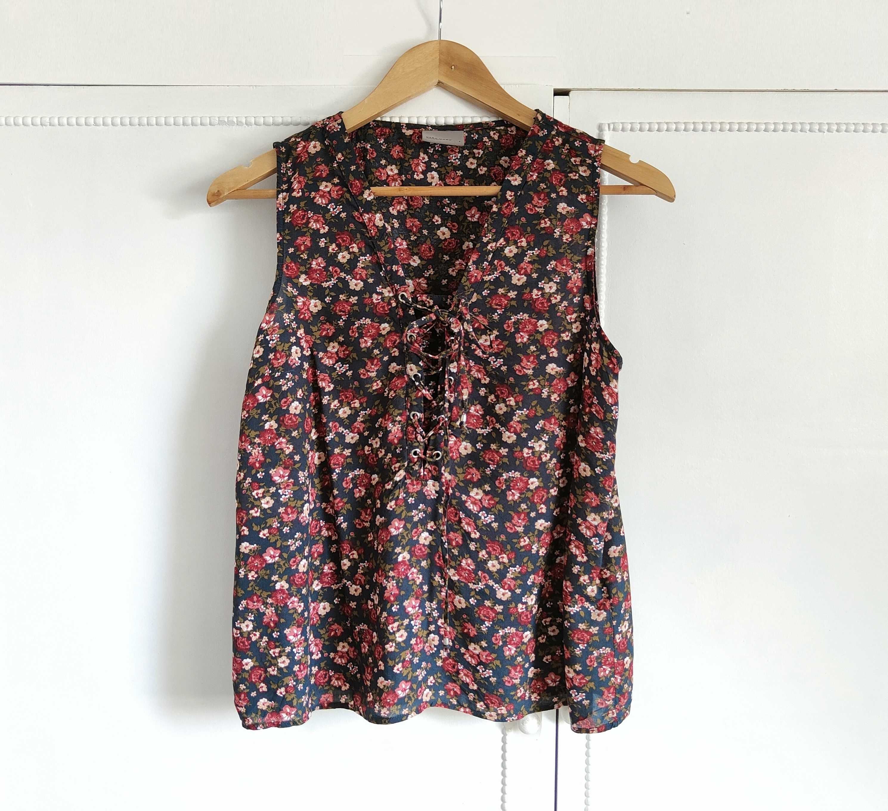 Kwiatowa bluzka top Vero Moda S 36 kwiaty floral retro cottagecore