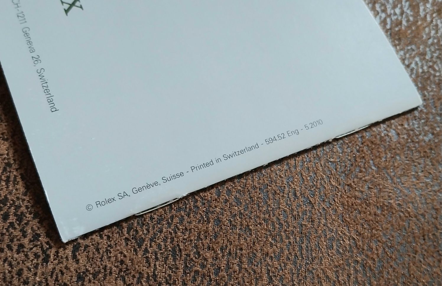 Rolex Submariner booklet em Inglês 05.2010