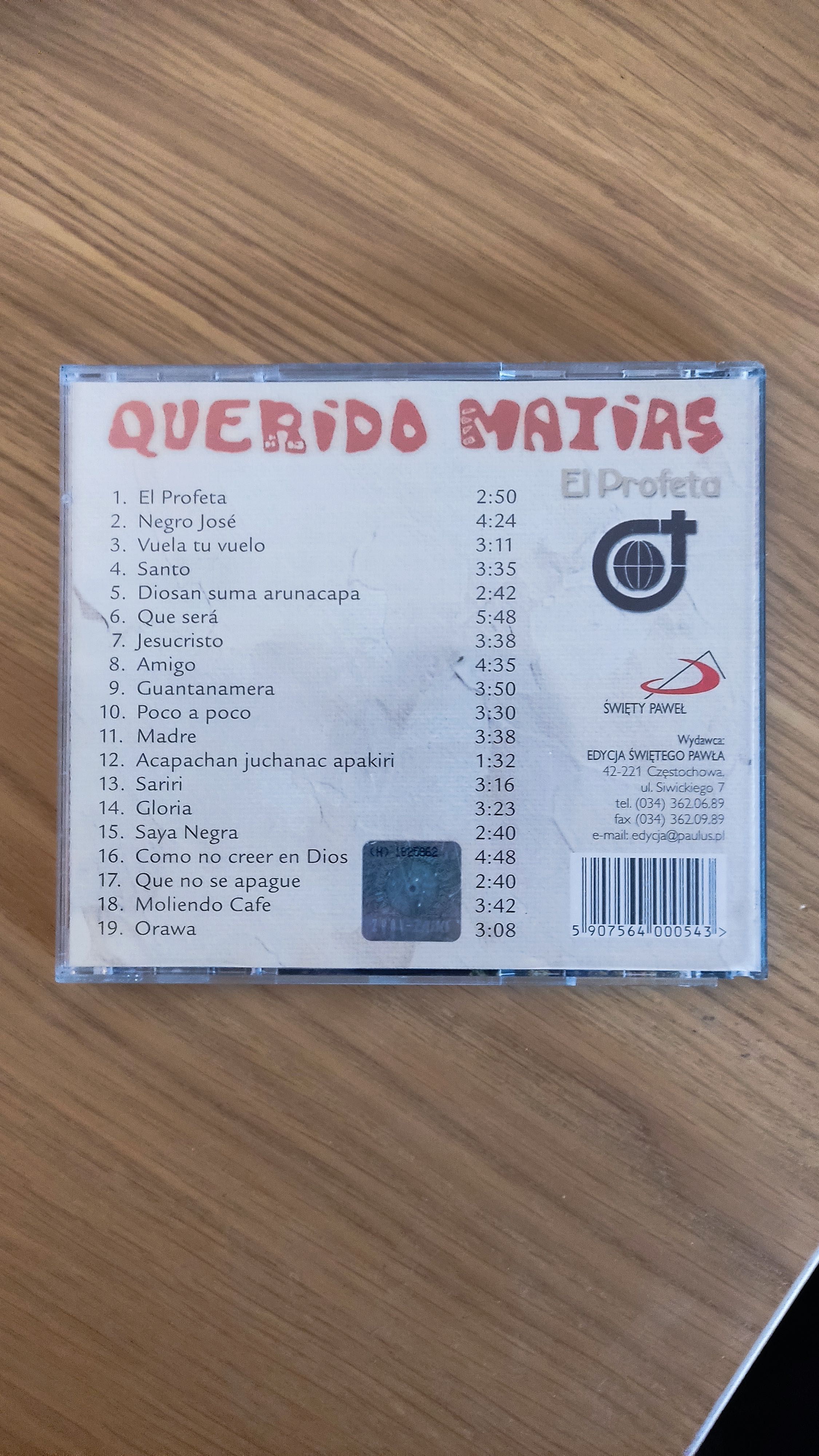 Querido Matias El Profeta - Muzyka CD