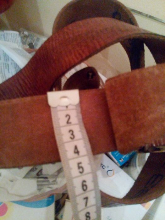 ремень мужской СССР (кожа натуральная) пряжка латунная "Морская"