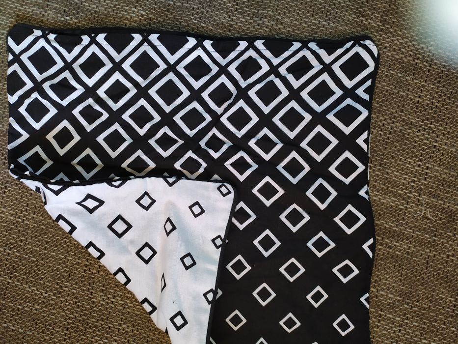 Nowa 1x poszewka na poduszkę 45x45 czarno-biała 100% bawełna
