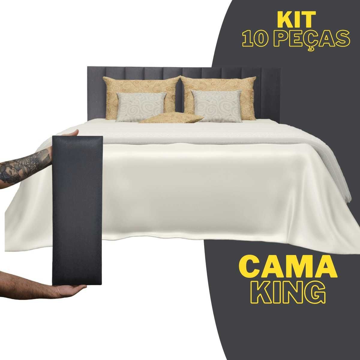 Kit de Cabeceira de Cama com Placas Estofadas 60x20cm - Envio Imediato