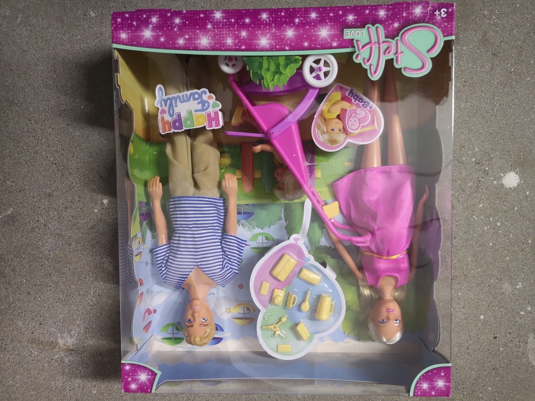 Lalka Barbie w ciąży z wózkiem Ken