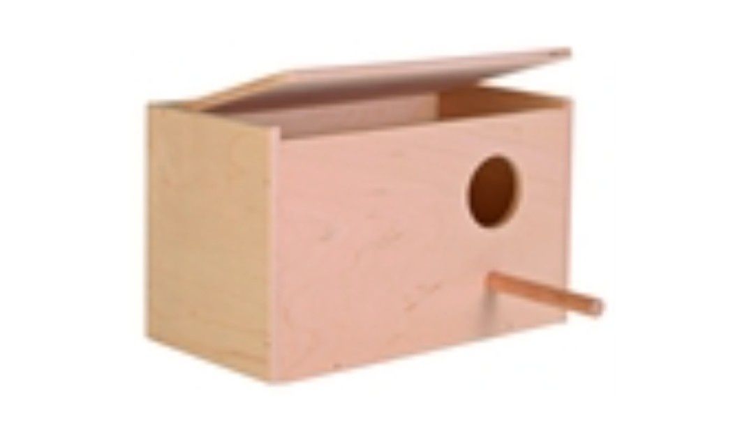 Domek drewniany z żerdką dla PAPUGI falistej