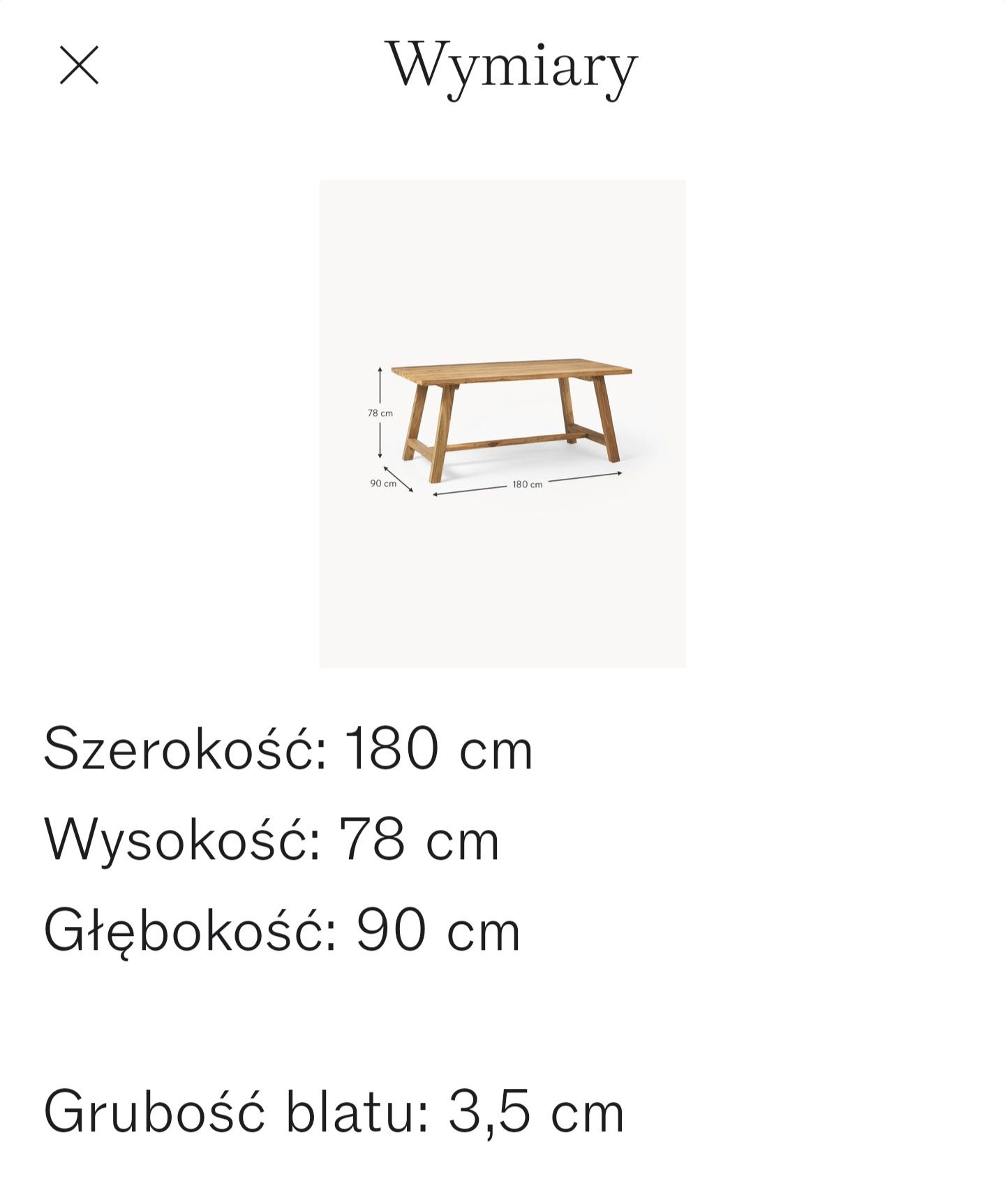 Stół do jadalni z drewna tekowego Lawas 220x100