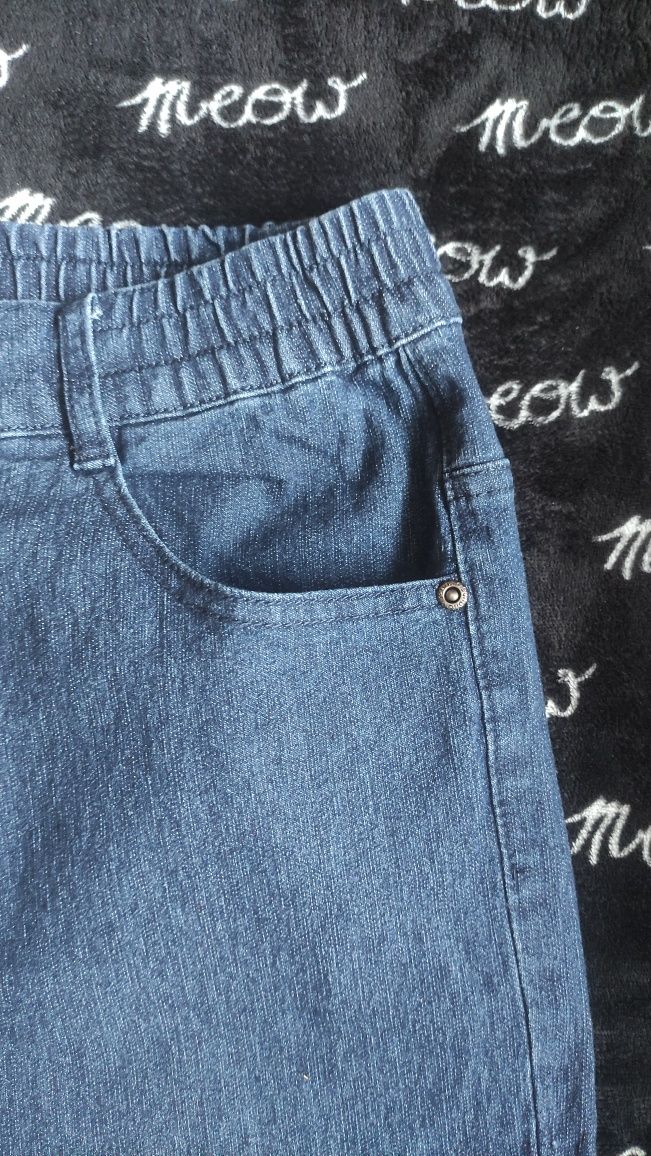 Spodnie damskie jeansowe rozciągliwe rozm 46 z kieszeniami